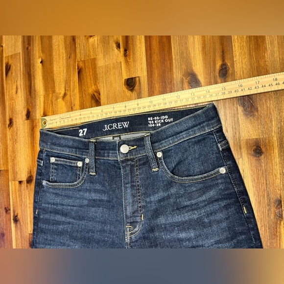 J Crew Mid Rise Cropped Kickout Jeans ‘03 Super Stretch Basil Penny Wash NWOT 27 - Picture 5 of 11